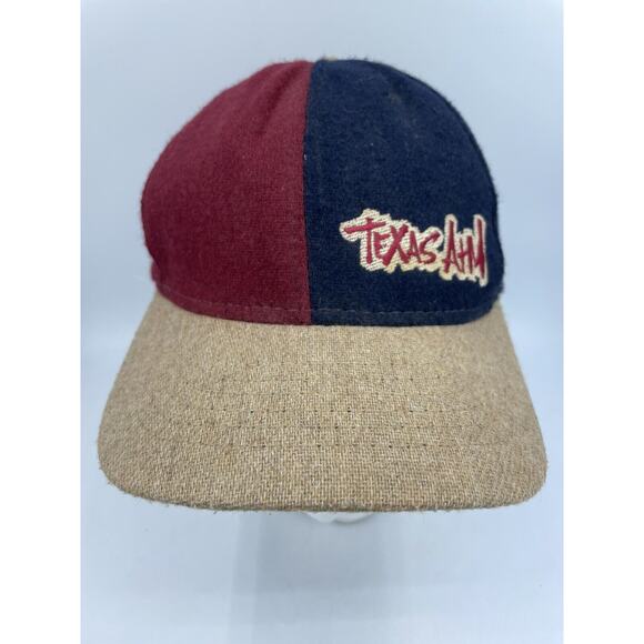 Vtg Texas A&M Hat Embroidered Aggie Snapback Trucker Cap USA Color Block 90s - Picture 2 of 10